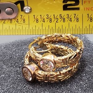 💕Gold Plated Hoops light purple stone